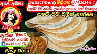 ✔ Apé Amma Those ඔන්න පොරොන්දු වුනු කඩේ පිටි වලින් තෝසෙ හදන ලේසිම රෙසපි එක Easy dosa  Haal piti [upl. by Darcey140]