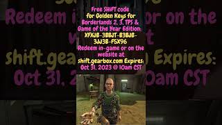 Free Shift Code  Borderlands 2  3  TPS amp Game of the Year Edition  Expires Oct 31 2023 [upl. by Crissie]