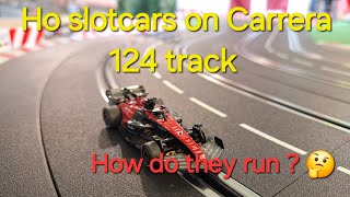 Ho slotcars on Carrera 132124 track afx f1 slotcars slotcar slotcarracing autoworld toys [upl. by Naji429]