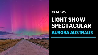 Southern lights dazzle as sun causes geomagnetic storm  ABC News [upl. by Aw]