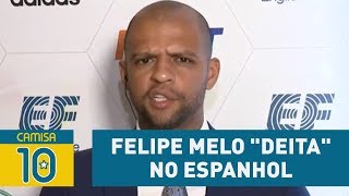 Poliglota Felipe MELO quotdeitaquot no espanhol ao falar da Bombonera [upl. by Renrut]