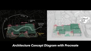 Architecture Concept Design Diagram  프로크리에이트 건축 컨셉 다이어그램 [upl. by Lazaruk287]