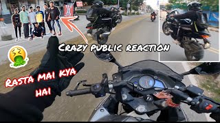 Morning Ride pr Ky Hogaya 🤢90 Wheelie Public reaction in BMW G310 RR amp APRILIA RS457 😱 [upl. by Rao]