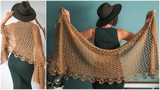 Easy StepbyStep Instructions to Crochet the Elegant Sweet Pea Shawl [upl. by Adnirual]