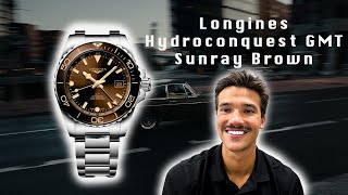 Longines Hydroconquest GMT Sunray Brown REVIEW [upl. by Niven]