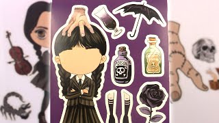 Crée ton Personnage de Wednesday Addams  Activité pour Enfants Autocollants [upl. by Enenaj]