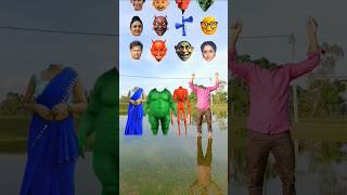 green fatty dog red dancing siren blue sarees bhabhi amp me tu Radha meri song head matchingvfx [upl. by Tamqrah]