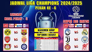 Jadwal Liga Champions 2024 Pekan Ke 6  DORTMUND vs BARCELONA  ATALANTA vs REAL MADRID  UCL 2024 [upl. by Kelleher]