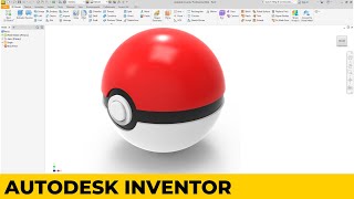 Autodesk Inventor 2024  Tutorial 5 extrude revolve pokeball [upl. by Mcconnell]