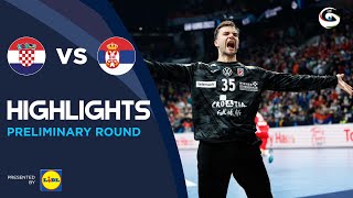 Croatia vs Serbia  Highlights  Preliminary Round  Mens EHF EURO 2022 [upl. by Anirrok]