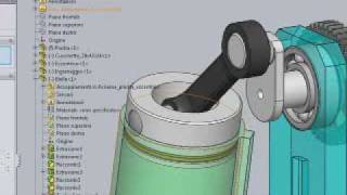 SolidWorks  Animazione a biellapistone [upl. by Waldo510]