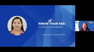 eSSSkwela Webinar S03E07  Know your SSS SS amp EC Sickness Benefit [upl. by Dustman630]