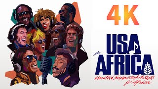 We Are the World 4K  Singers Names amp Lyrics  USA for Africa [upl. by Madelene833]