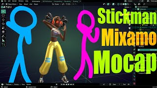 Mixamo to Blender Rigify Stickman Rig using Rokoko Addon [upl. by Honora741]