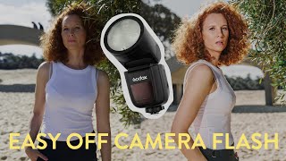 HOW TO SHOOT WITH GODOX V1  off camera flash  high speed sync for beginners [upl. by Krongold]