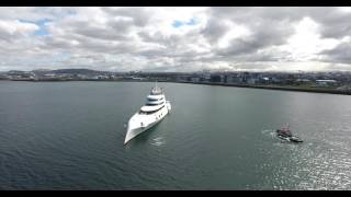 Motor Yacht A in Reykjavik Iceland 4k video [upl. by Stimson240]