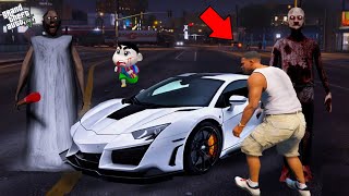 FRANKLIN TRYING TO STEAL GRANNY AND GRANDPA MAGICAL CAR IN GTA V WITH SHINCHAN AND PINCHAN [upl. by Sairtemed]