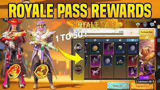 ROYALE PASS MONTH 7 AND ROYALE PASS MONTH 8 REWARDS  1 TO 50 LEAKS  C2S4 TIER amp CYCLE 2 REWARDS [upl. by Butte]