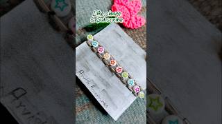 Diy beaded bracelet ❤️💜💚💙 trending diy earrings youtubeshorts ytshorts shortsfeed [upl. by Alegna]