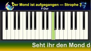 KARAOKE  ZUM MITSINGEN 26 Der Mond ist aufgegangen [upl. by Fiann]