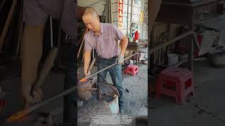 Process of Forging a Crowbar for Pulling Nails from Rebar [upl. by Ahsilac952]