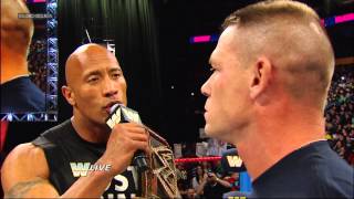 The Rock and John Cena are eager for their clash at WrestleMania 29 Raw March 4 2013 [upl. by Aihsinyt]