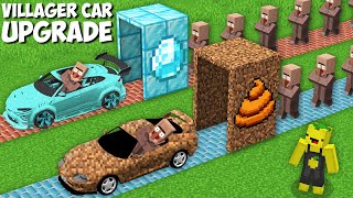 New DIAMOND vs DIRT CARS FOR VILLAGERS FACTORY in Minecraft  VEHICLE UPGRADE [upl. by Fulmer886]