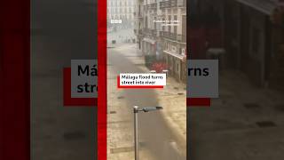 Málaga flood turns street into river after Spain torrential rain Spain BBCNews [upl. by Cerveny]