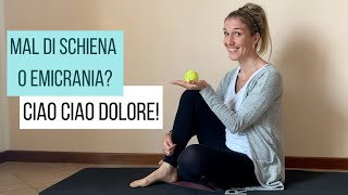 ESERCIZI POSTURALI CON PALLINA DA TENNIS  Emicrania  Cervicalgia  Dorsalgia  Lombalgia [upl. by Rudie222]