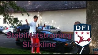 Stabilitätstraining auf der Slackline am Deutschen Fußball Internat Bad Aibling [upl. by Westleigh17]