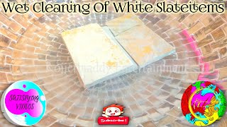 Slate Items Cleaning Video  Wet Cleaning Of White Slateitems  Satisfying Slateitems Cleaning Asmr [upl. by Sol]