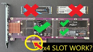 QNAP QM24P384 NAS PCIE NVME M2 SSD Expansion Card Test in PC x4 slot NO BIFURCATION benchmark [upl. by Ardnued]