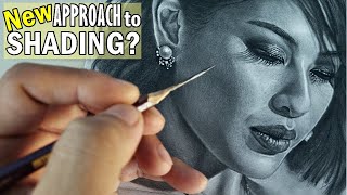 Trying a NEW Shading Technique Graphite Pencil Realistic Drawing Tutorial [upl. by Ahseela689]