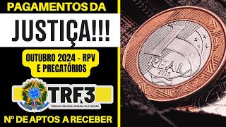 Pagamentos da Justiça  RPV e PrecatóriosVeja quantos Processos e Pessoas ainda Receberão via TRF3 [upl. by Annayk]