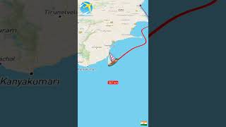 Pondicherry to Mangalore  Mangaluru  Karnataka India travel map route animation via ship [upl. by Elocim151]