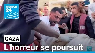 Frappes israéliennes sur Gaza  lhorreur se poursuit • FRANCE 24 [upl. by Page]