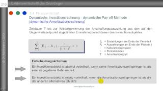 dynamische Amortisationsrechnung  PayoffMethode  Beispiel [upl. by Brecher]