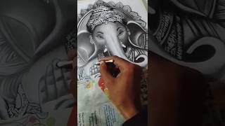 Lord Ganesh drawing tutorialGanesh ji drawingartGaneshtreandingeytshortsshorts [upl. by Yelsnia]