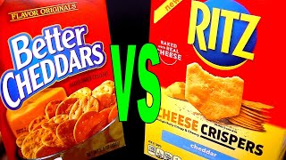 Better Cheddar vs Ritz Cheese Crispers  Best Cheese Crackers Cheap or Expensive FoodFights Review [upl. by Ahsinnek775]