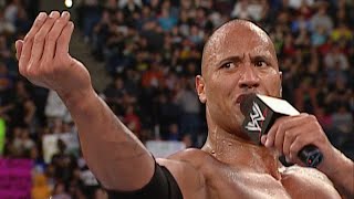 The Rock calls out Goldberg Raw April 7 2003 [upl. by Yeldnarb415]