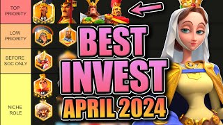 Legendary Investment Tier List F2P amp Low Spend  Open Field Rise of Kingdoms April 2024 [upl. by Bitthia]