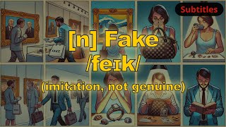 n Fake meaning imitation not genuine with 5 examples [upl. by Ogait]