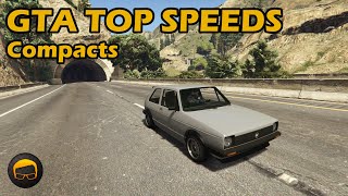 Fastest Compacts 2020  GTA 5 Best Fully Upgraded Cars Top Speed Countdown [upl. by Gae]