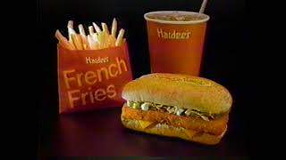 1985 Hardees Fish Specials quotThe competition goes fishinquot TV Commercial [upl. by Araeic]