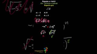 12es  Risposta quiz potenze e radicali maths complexnumbers [upl. by Assilaj]