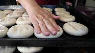 Taiwanese Breakfast  Pork Bun Leek Mega Dumpling Basil Omelette Steamfried Dumpling 花蓮山東豆漿大王 [upl. by Irpak]