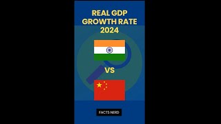 India vs China Real GDP Growth Rate 2024 factsnerd india2024 china2024 [upl. by Cornia]