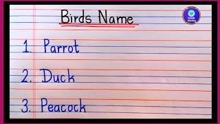 BIRD NAME  10 Birds Name in English Bird names PARROT DUCK [upl. by Aaren]