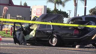 Placentia fatal crash leaves crown victoria mangled [upl. by Ruberta620]