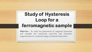 Hysteresis loop tracer Part 1 [upl. by Albric]